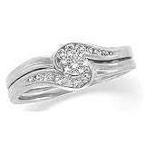 14K White Gold Diamond Wedding Set - 0.35 Ct.