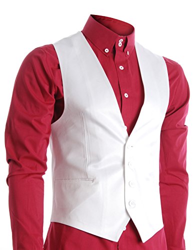 Flatseven mens slim fit business casual premium vest (v…