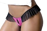 Charmeuse & Fishnet Open Crotch Thong-Women’s Picture