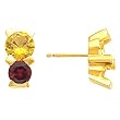 14K Yellow Gold Citrine and Mozambique Garnet Earrings