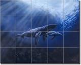 'Mother and Daughter' by Justin Sparks - Ceramic Tile Mural 21.25' x 25.5' Kitchen Shower Backsplash