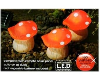 solar toadstool lights
