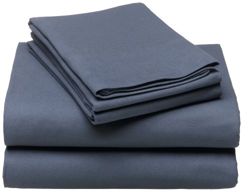 Pinzon 190-Gram Velvet Flannel Queen Sheet Set, Nightshadow Blue