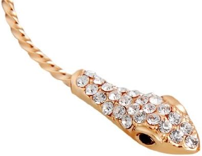 OnceAll Snake Design Crystal Decoration Clip Earring (Gold) M.
