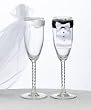 8" Bride and Groom Wedding Toasting Champagne Glasses