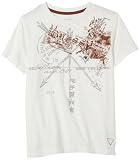 Guess Boys 8-20 Short Sleeve Tee With Discharge Screen,White,S(8/10)