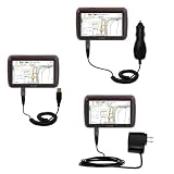 USB cable with Car and Wall Charger Deluxe Kit for the Mio Moov S501 - uses Gomadic TipExchange Technology