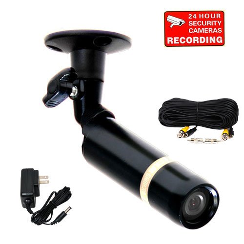 VideoSecu Weatherproof Sony CCD Bullet Security Camera 420TV Lines 3.6mm Wide View Angle Lens for CCTV DVR Surveillance System with Power Supply and Video Power Cable BC27BKC BBC