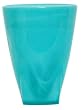 Colorful Art Glass Sea Blue Vase with Square Base 7 1/4" x 5 1/2"
