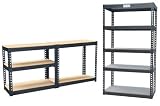 eSecure   1.5m Heavy Duty Steel & MDF 5 Tier Racking Shelf / Workbench   Massive 750Kg Capacity   Workbench Tier steel Shelf Racking MASSIVE heavy eSecure DUTY capacity 750Kg 1.5m 