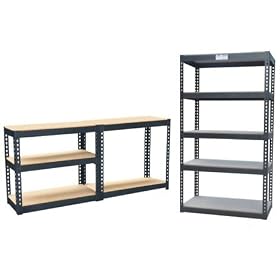 eSecure - 1.5m Heavy Duty Steel & MDF 5 Tier Racking Shelf or Workbench - Massive 750Kg Capacity