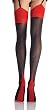 Lycra Opaque Stockings With Contrast Top, Back Seam, And Cuban Heel