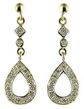 Image of 9ct Yellow Gold Ladies 10 Points Diamond Dropper Earrings