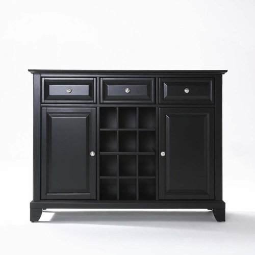 Crosley Furniture Newport Buffet Server/Sideboard Cabinet with Wine Storage, Black On Sale