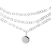 Sterling Silver Triple Graduated Chain Circle Pendant Necklace 16in