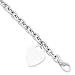 14k Gold White Gold Heart Charm w/Diamond Clasp Bracelet