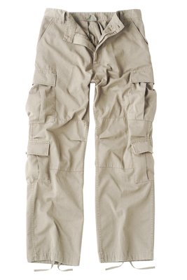Vintage Paratrooper Cargo Pants, Washed for a Retro Look and Feel -Chocolate Brown