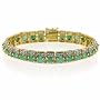 Vermeil (24k Gold over Sterling Silver) Genuine Diamond and Emerald Bracelet
