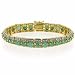 Vermeil (24k Gold over Sterling Silver) Genuine Diamond and Emerald Bracelet