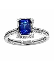 14K White Gold Tanzanite and Diamond Ring -- LIFETIME WARRANTY
