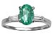 1.03 cts Genuine Emerald and Diamond Engagement Ring - 14kt White or Yellow Gold