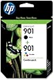 HP 901 Black & Tri-color Original Ink Cartridges, 2 pack (CN069FN)