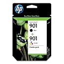 HP 901 Black &amp; Tri-color Original Ink Cartridges, 2 pack (CN069FN)