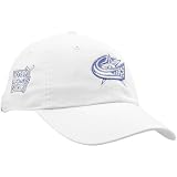 NHL New Era Columbus Blue Jacket Ladies White Hockey Fights Cancer Slouch Adjustable Hat