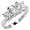 Sterling Silver Square Cut Cz Trio Promise Ring