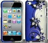 Purple Flowers Hard Snap On Case Cover Faceplate Protector for Apple iPod Touch 4 4th Generation + Free Texi Gift Box