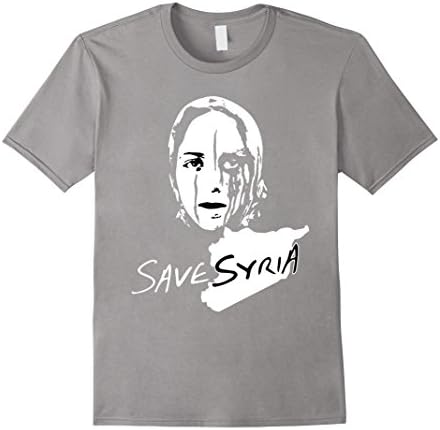 Men's SAVE SYRIA T-Shirt / STOP WAR Medium Slate