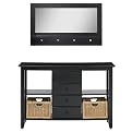 Antique Black Entry Table and Mirror Collection