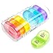 AUVON Pill Box 2 Times a Day, 7-Color for Easy Tracking, Dual Protection