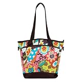 Fleurville Sling Tote - Fiesta Flower/Chocolate Trim