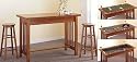 Mission Style Oak 4 in 1 Game Bar Table