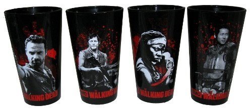 The Walking Dead Characters Set of 4 Drinking Pint Glasses