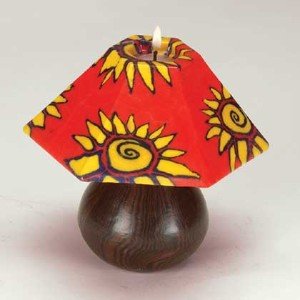 Mini Sunburst Design Lamp Shade Candle - Style 34652