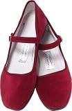 Burgundy Velvet Mary Jane Chinese Shoes