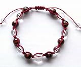 ReiZ 神秘的なレッドタイガーアイと水晶を配した天然石ブレス ☆JZB1260