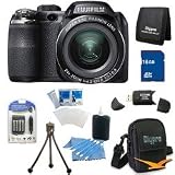 Fujifilm FinePix S4200 24x Optical Zoom 14 MP 3 inch LCD Digital Camera 16 GB Bundle
