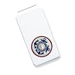 Sterling Silver U.S. Coast Guard Money Clip w/blue background