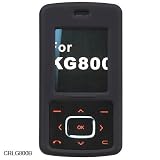 LG KG800 KG-800 Chocolate Rubberize Black Snap-On Crystal Case Cover with Removable Belt Clip (NOT C...