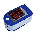 Finger Pulse Oximeter - %SpO2 (Blood Oxygen Saturation) & Heart Rate Monitor with Instructions, Lanyard & Carry Case (in RETAIL PACKAGING) - BLUE