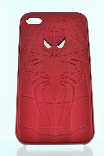 Apple Iphone 4 4S Spiderman Premium Hardshell Hybrid Snap-On Case both AT&T and Verizon - RED