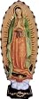 Our Lady of Guadalupe Statue - Green Robe - Polyresin - 12" Height