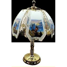 Native American Warrior Touch Lamp ET-NAW Select Base Finish: Polished Brass by Custom Phones - Fun Home Products