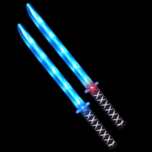 Deluxe Ninja LED Light up Sword with Motion Activated Clanging Sounds (2-Pack)