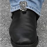 Skull & Roses Motorcycle Pant/Boot Clips - Front Clips (No Laces)