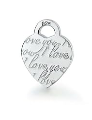 Valentines Day Gifts Bling Jewelry 925 Sterling I Love You Heart Tag ID Pendant