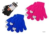 Kids Knitted Touch Screen Phone Gloves - Available in Blue, Pink and Black.